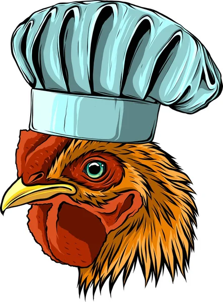 Illustration Chef Poulet Sur Fond Blanc — Image vectorielle