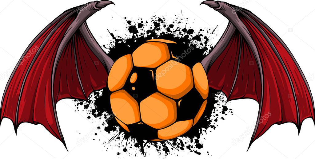 Illustration of Soccer Ball and Wings