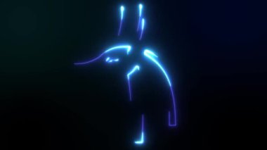Parlak neon biçiminde video Anubis simgesi.