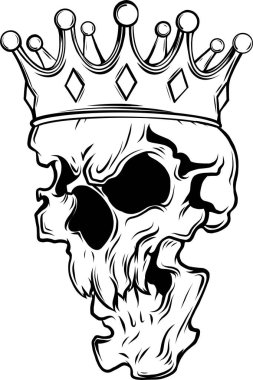 Kral kafatasının el çizimi vektör çizimi