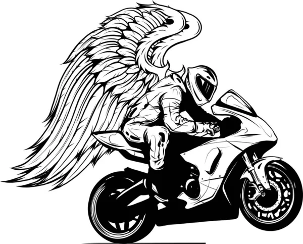 Мотоциклист Абстрактный Векторный Силуэт Автомобильные Гонки — стоковый вектор