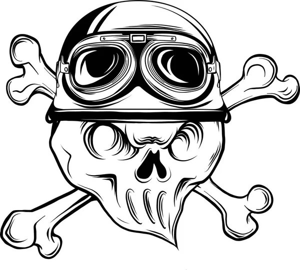 Desenhos Animados Crânio Cabeça Esqueleto Engraçado Ilustração Vetorial — Vetor de Stock