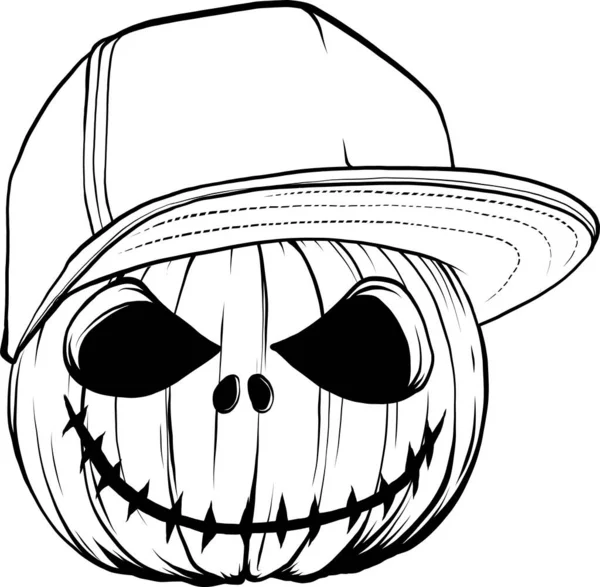 Silhouette Halloween Citrouille Élément Illustration Halloween — Image vectorielle