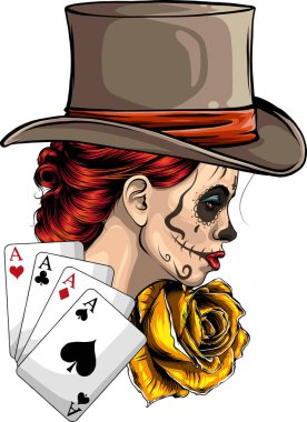 Ölü kız vektör çiziminin çizimi