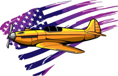 Eski savaş uçağının vektör çizimi.