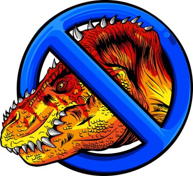 T Rex Baş Maskot Vektör Çizimi