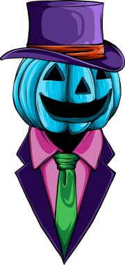 Düz stil vektör illüstrasyonunda Cadılar Bayramı kabağı