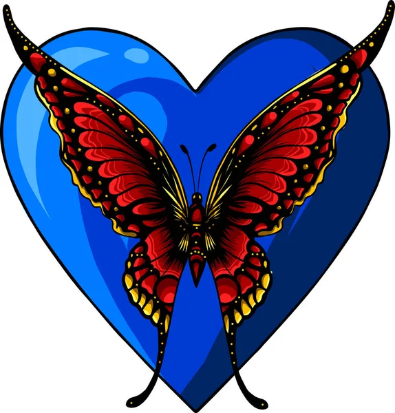 カラフルな翼を持つ蝶 ベクターイラスト — ストックベクタ