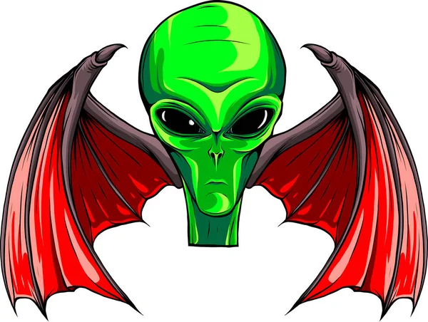 Cabeza Alienígena Diseño Ilustración Humanoide Extraterrestre — Archivo Imágenes Vectoriales