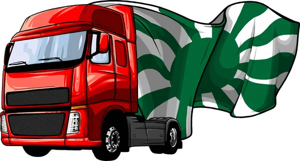 Semi Truck Vehicle Vector Illustration — Stock Vector