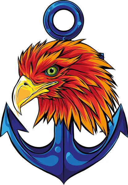 Cabeza Mascota Águila — Vector de stock