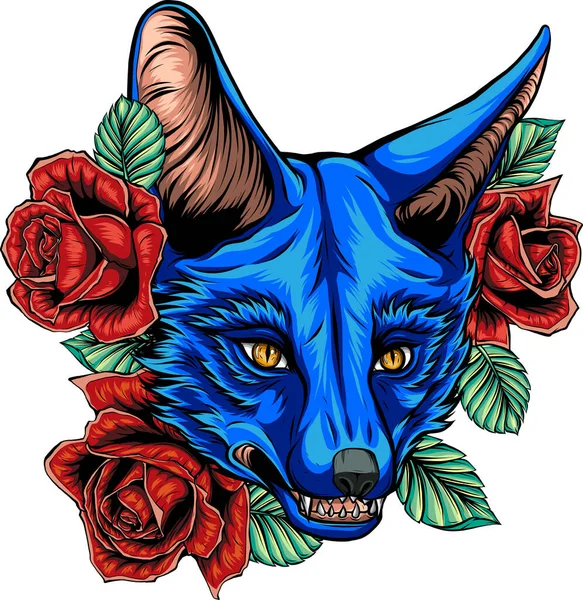 Fox Cabeza Mascota Vector Ilustración — Archivo Imágenes Vectoriales