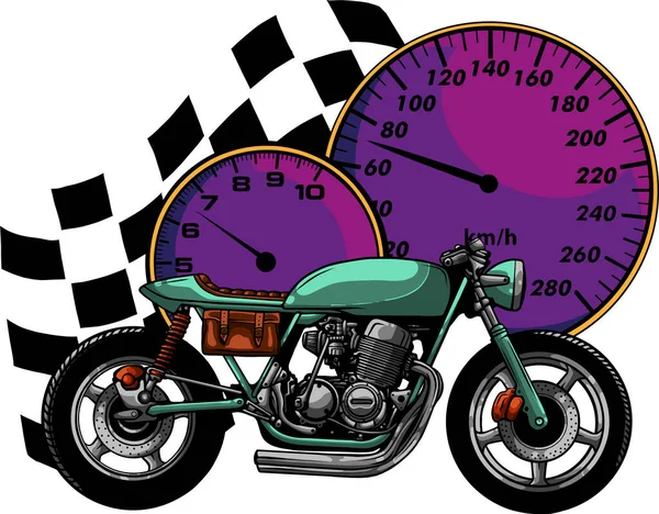 Cafe Yarışçısı Motosiklet Vektörü — Stok Vektör
