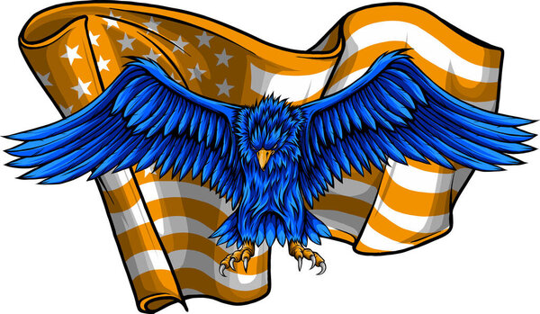 hand draw of eagle vector illustration