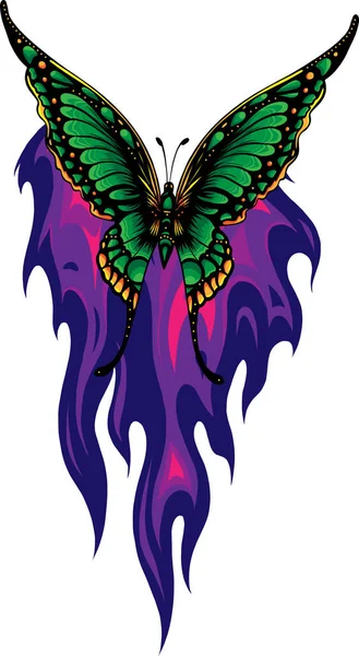 Πεταλούδα Πολύχρωμα Φτερά Εικονογράφηση Διανύσματος — Διανυσματικό Αρχείο