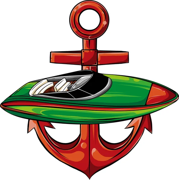 Speedboat Vettoriale Piatto Isolato Icona — Vettoriale Stock