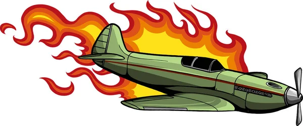Ilustração Vetorial Velho Avião Combate — Vetor de Stock