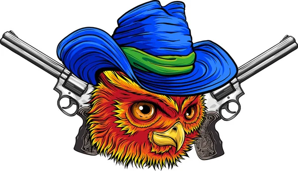 Cartoon Owl Head Vector Illustration — Stock Vector