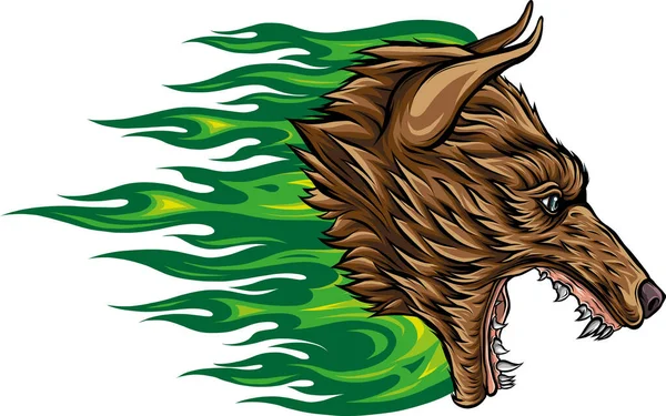 Tête Loup Illustration Vectorielle Mascotn — Image vectorielle