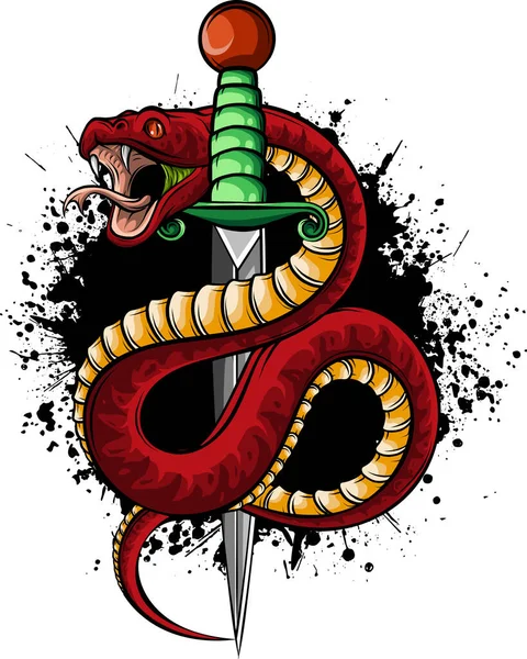 Ręcznie Rysowane Wektor Ilustracja Węża — Wektor stockowy