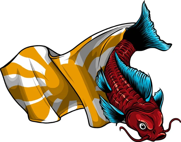 Colored Carp Fish Vector Illustration — Stock Vector