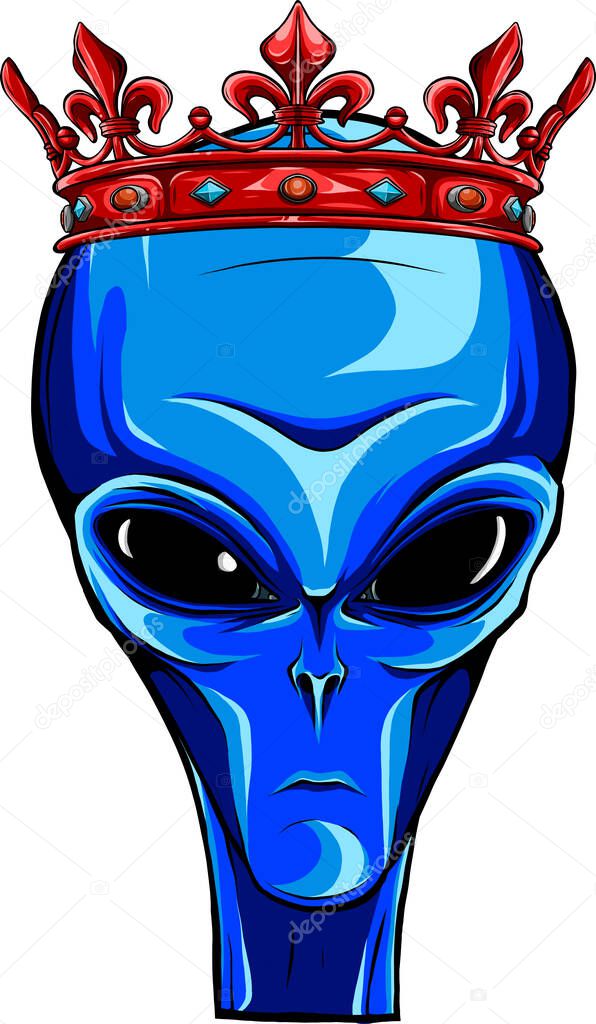 Alien head. illustration design of extraterrestrial humanoid