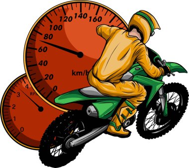 Motocross binici motokros bisiklete binmek