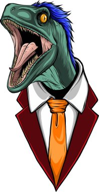 Velociraptor Dinozor Vektör İllüstrasyon Tasarımı