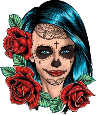 Ölü kız vektör çiziminin çizimi