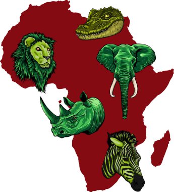 Bir grup vahşi Afrika hayvanı