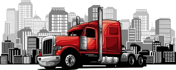 Semi Caminhão Veículo Vetor Ilustração —  Vetores de Stock