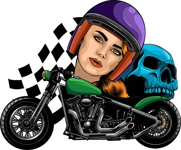 Moto Chopper Vecteur Illustration Design — Image vectorielle