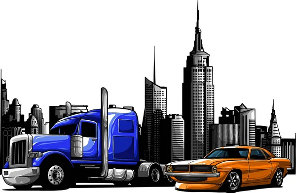 Vrachtwagen Vector Illustratie — Stockvector