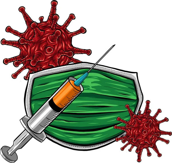 Ilustración Jeringa Para Diseño Vacunación — Vector de stock