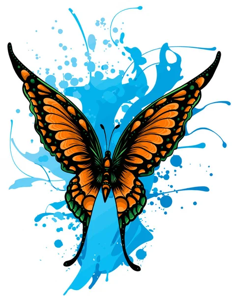 Farfalla Con Ali Colorate Illustrazione Vettoriale — Vettoriale Stock