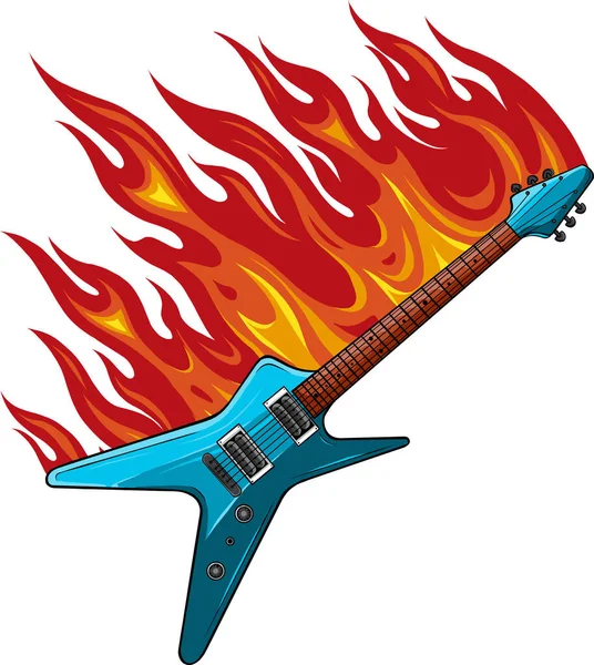 Colorido Guitarra Eléctrica Vector Ilustración — Vector de stock
