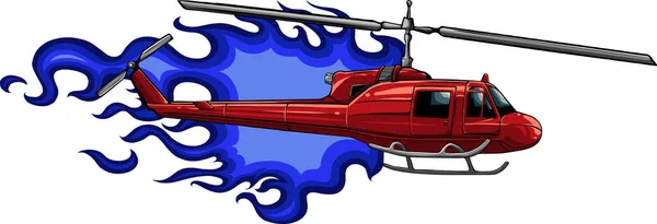 Helikopter Vliegende Vector Illustratie Ontwerp — Stockvector