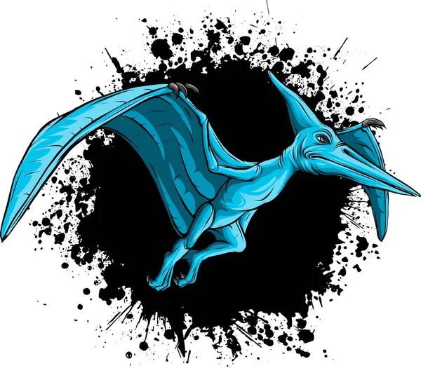 Uçan Bir Pteranodon Dinozorunun Çizimi — Stok Vektör