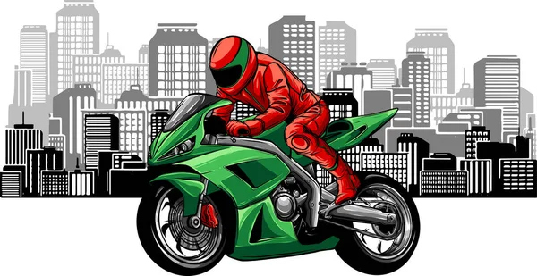 Sportbike Racer Vecteur Équitation Rapide — Image vectorielle
