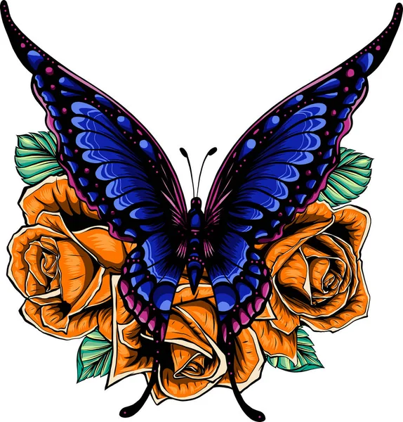 Schmetterling Mit Bunten Flügeln Vektorillustration — Stockvektor