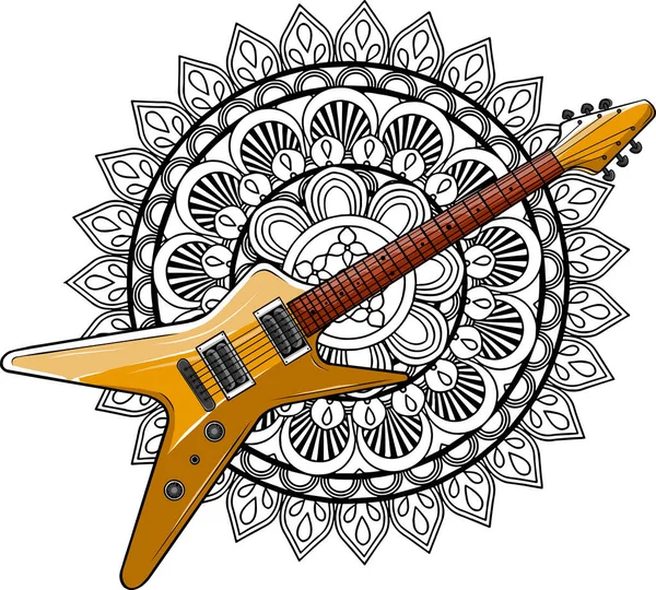 Colorido Guitarra Elétrica Vetor Ilustração — Vetor de Stock