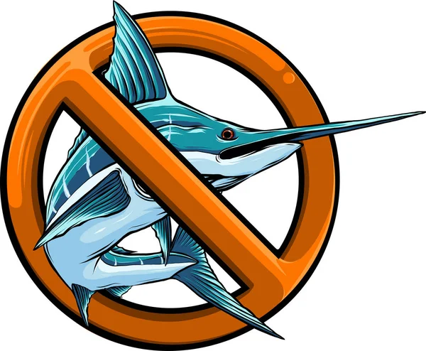 Vettore Marlin Pesce Spada Atlantico Colorato — Vettoriale Stock