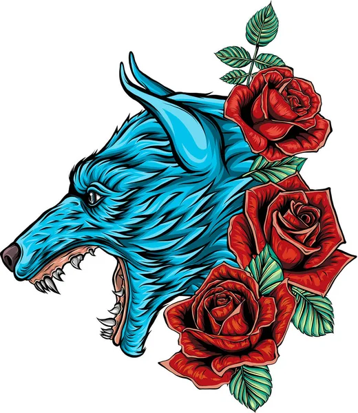 Wolf Head Mascotn Vector Illustration — Stock Vector