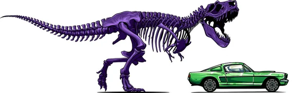 Tyrannosaurus Skeleton Image Vector Illustration — Stock Vector