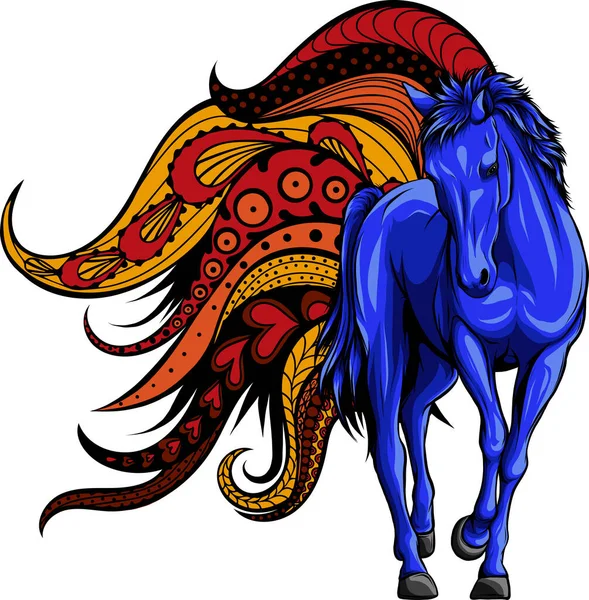 Vektorillustration Des Farbigen Pferdes — Stockvektor