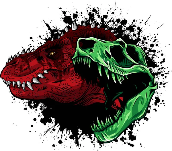 Teschio Dinosauro Tirannosauro Rex Illustrazione Vettoriale — Vettoriale Stock