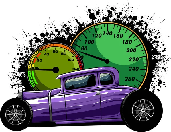 Zeichnung Von Hot Rod Auto Vektor Illustration — Stockvektor