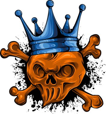 İnsan kafatası vektör çizimi tasarımı