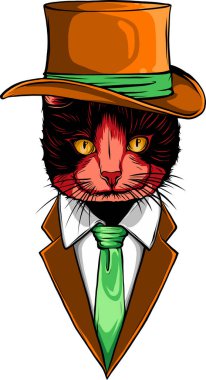 Kedi kafası vektörünün el çizimi