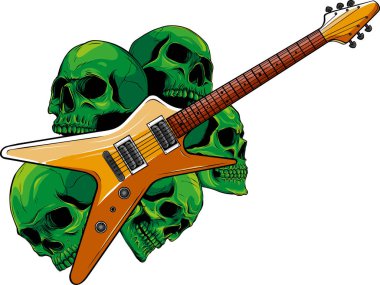 renkli elektro gitar vektör çizimi